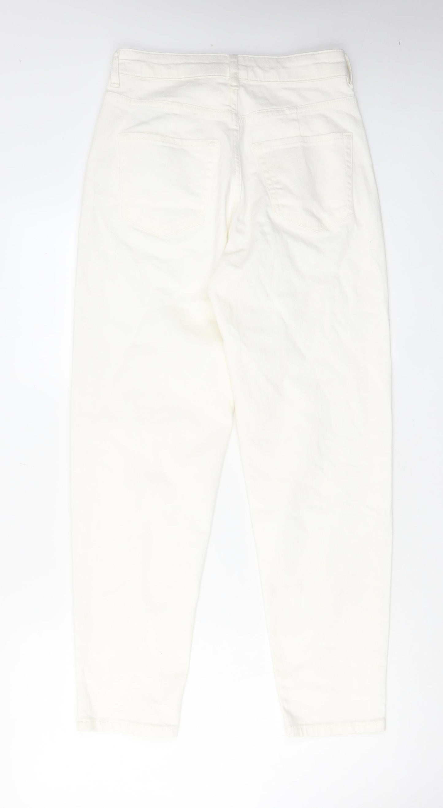 Womens UK Size 8 Marks and Spencer Regular Fit Tapered White Jeans