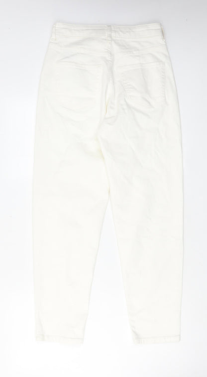 Womens UK Size 8 Marks and Spencer Regular Fit Tapered White Jeans