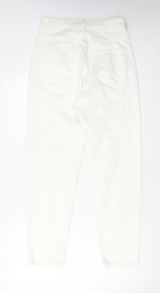 Womens UK Size 8 Marks and Spencer Regular Fit Tapered White Jeans