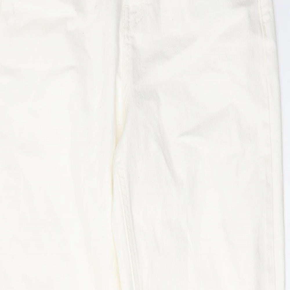 Womens UK Size 8 Marks and Spencer Regular Fit Tapered White Jeans