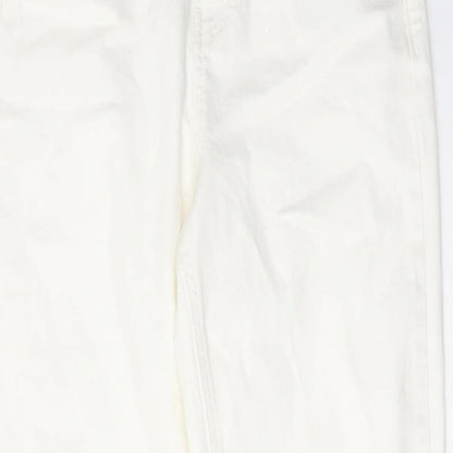 Womens UK Size 8 Marks and Spencer Regular Fit Tapered White Jeans