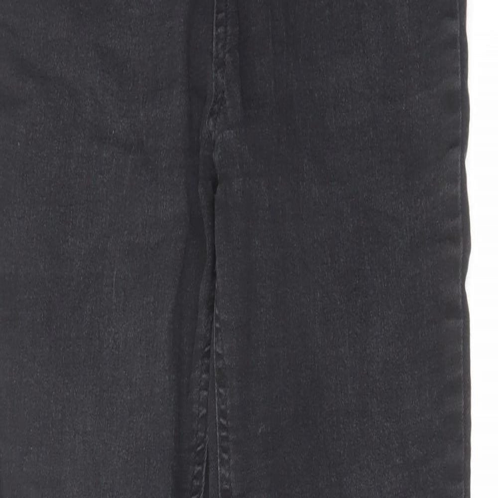 F&F Womens Black Cotton Skinny Jeans Size 10 L28 in Regular Zip