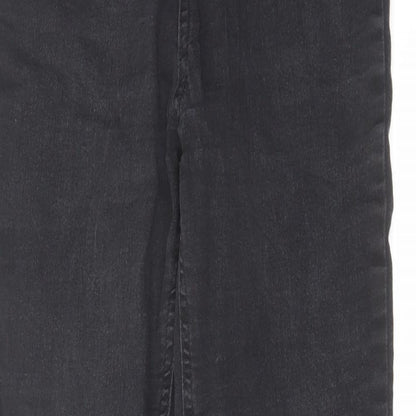 F&F Womens Black Cotton Skinny Jeans Size 10 L28 in Regular Zip