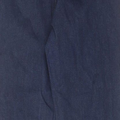 Misspap Womens Blue Cotton Skinny Jeans Size 12 L29 in Regular Zip