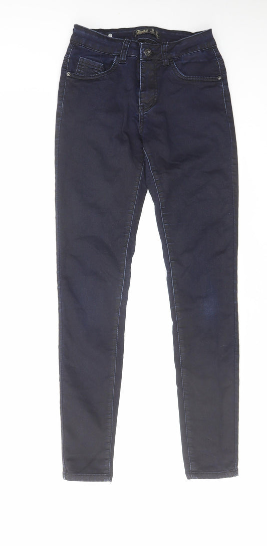 Womens UK Size 8 Toxik3 Regular Fit Skinny Blue Jeans