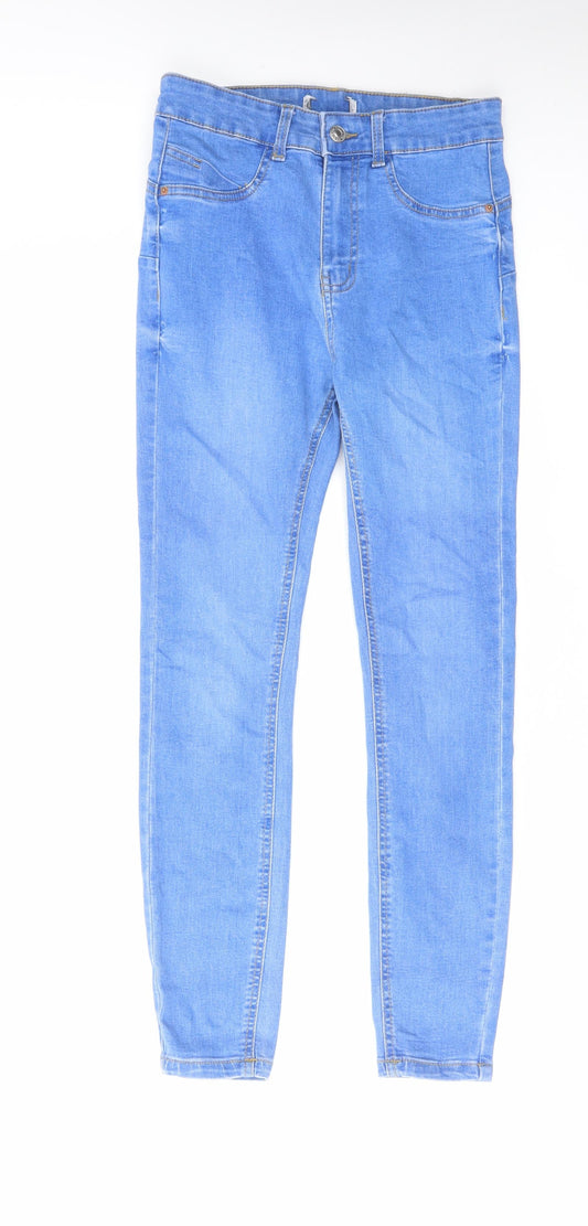 Denim & Co. Womens Blue Cotton Skinny Jeans Size 8 L27 in Regular Zip