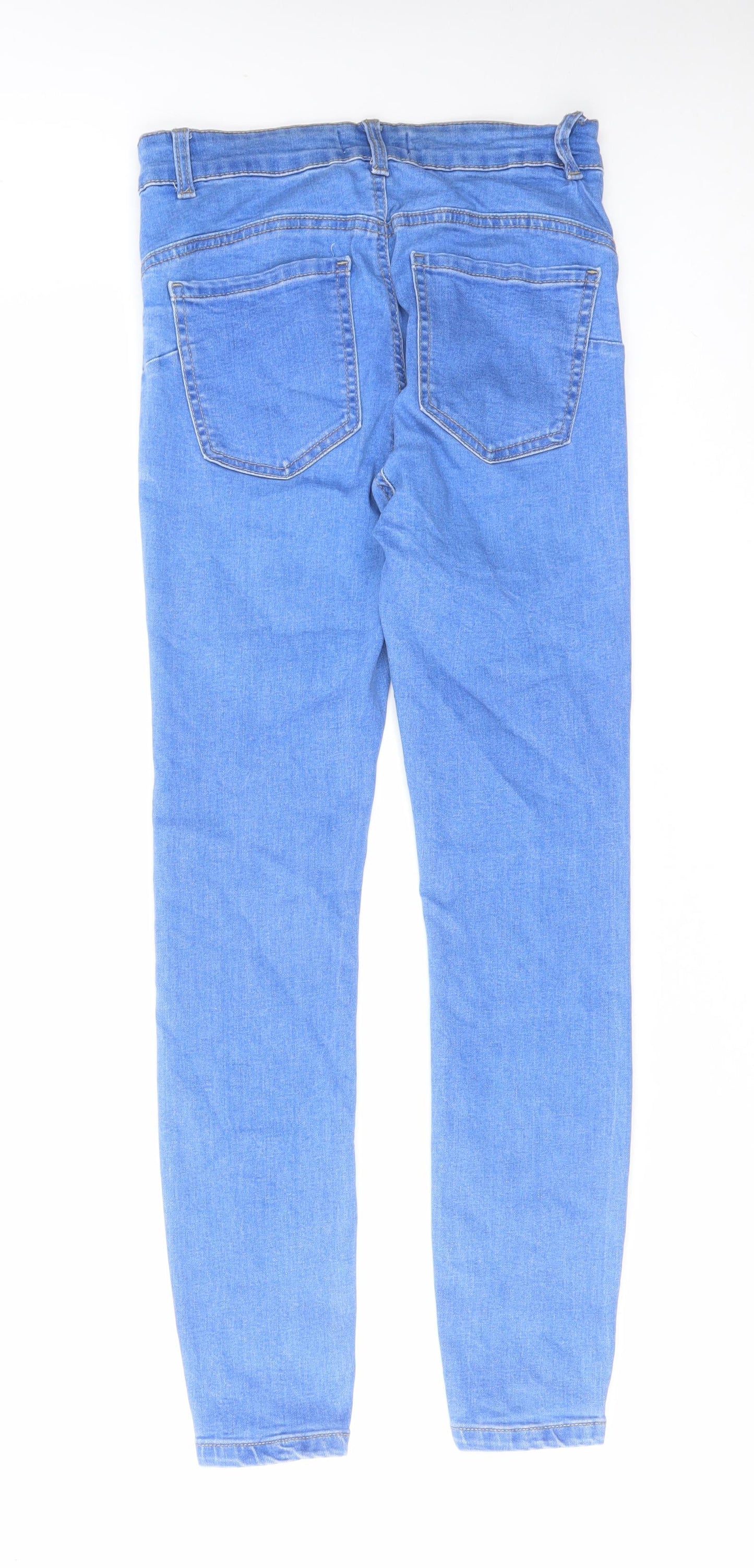 Denim & Co. Womens Blue Cotton Skinny Jeans Size 8 L27 in Regular Zip