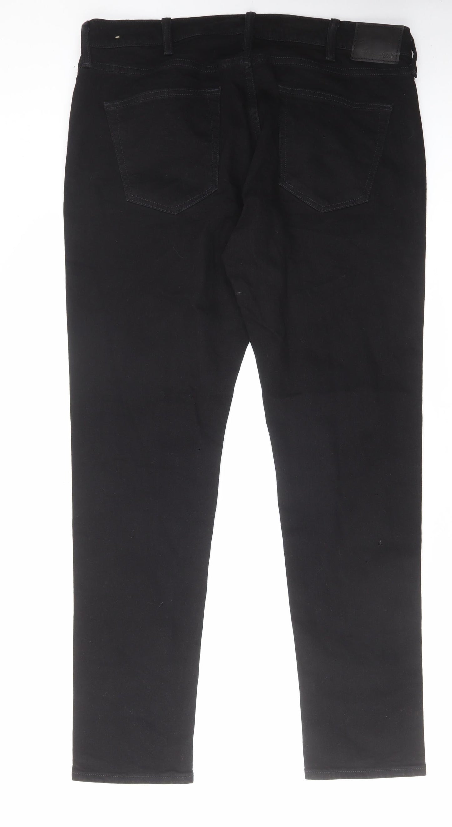Abercrombie & Fitch Mens Black Cotton Straight Jeans Size 38 in L32 in Regular Zip