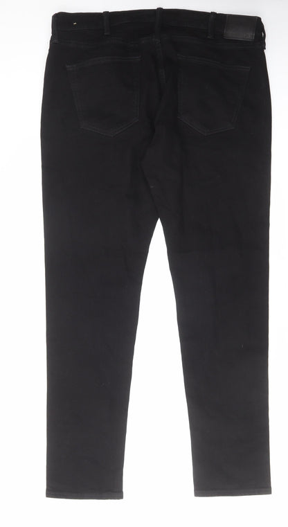 Abercrombie & Fitch Mens Black Cotton Straight Jeans Size 38 in L32 in Regular Zip