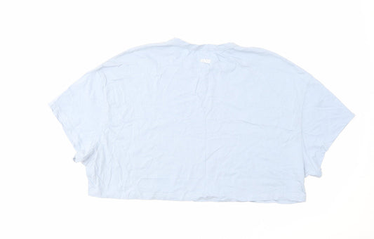Womens UK Size 16 ASOS Blue Cropped T-Shirt