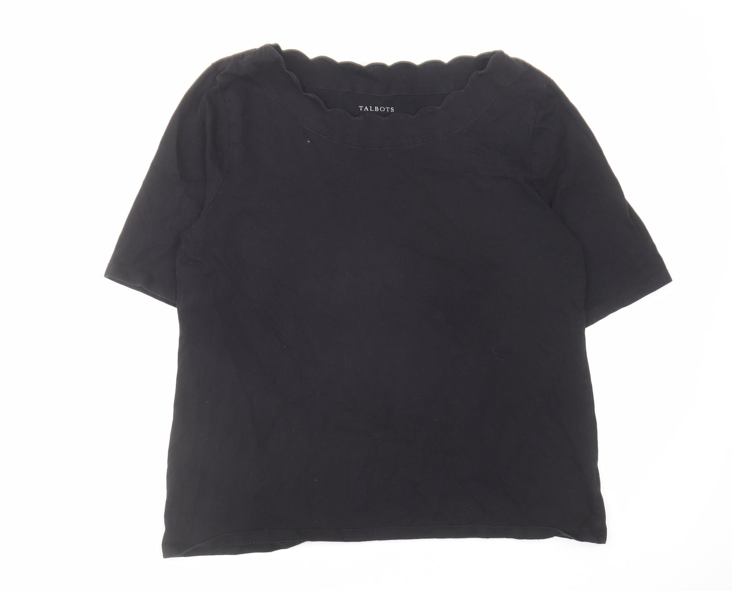 Womens UK Size L Talbots Black Basic T-Shirt