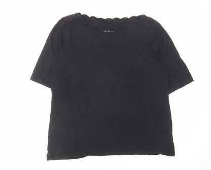 Womens UK Size L Talbots Black Basic T-Shirt