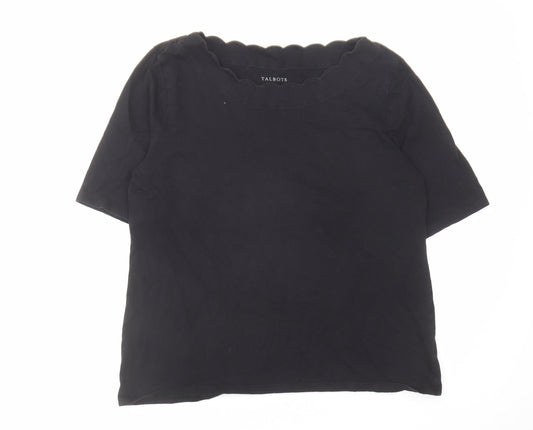 Womens UK Size L Talbots Black Basic T-Shirt