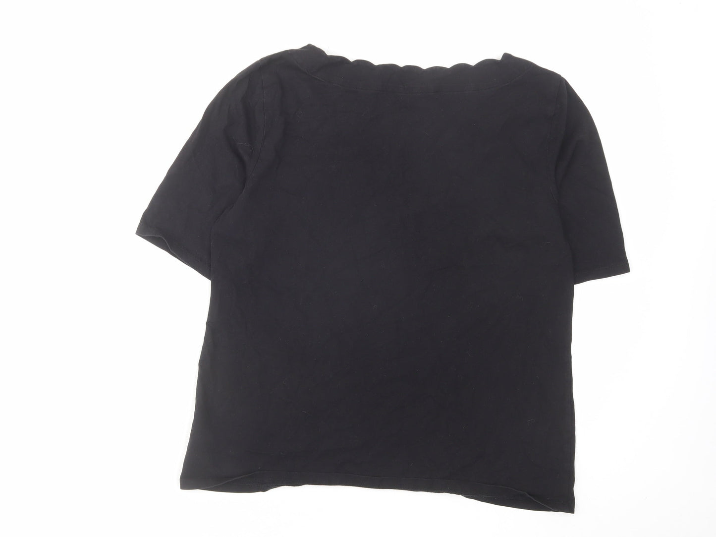 Womens UK Size L Talbots Black Basic T-Shirt