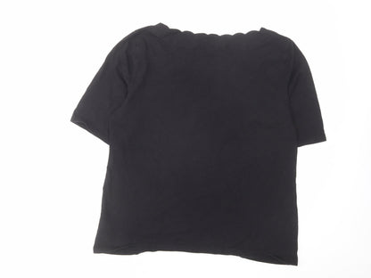 Womens UK Size L Talbots Black Basic T-Shirt