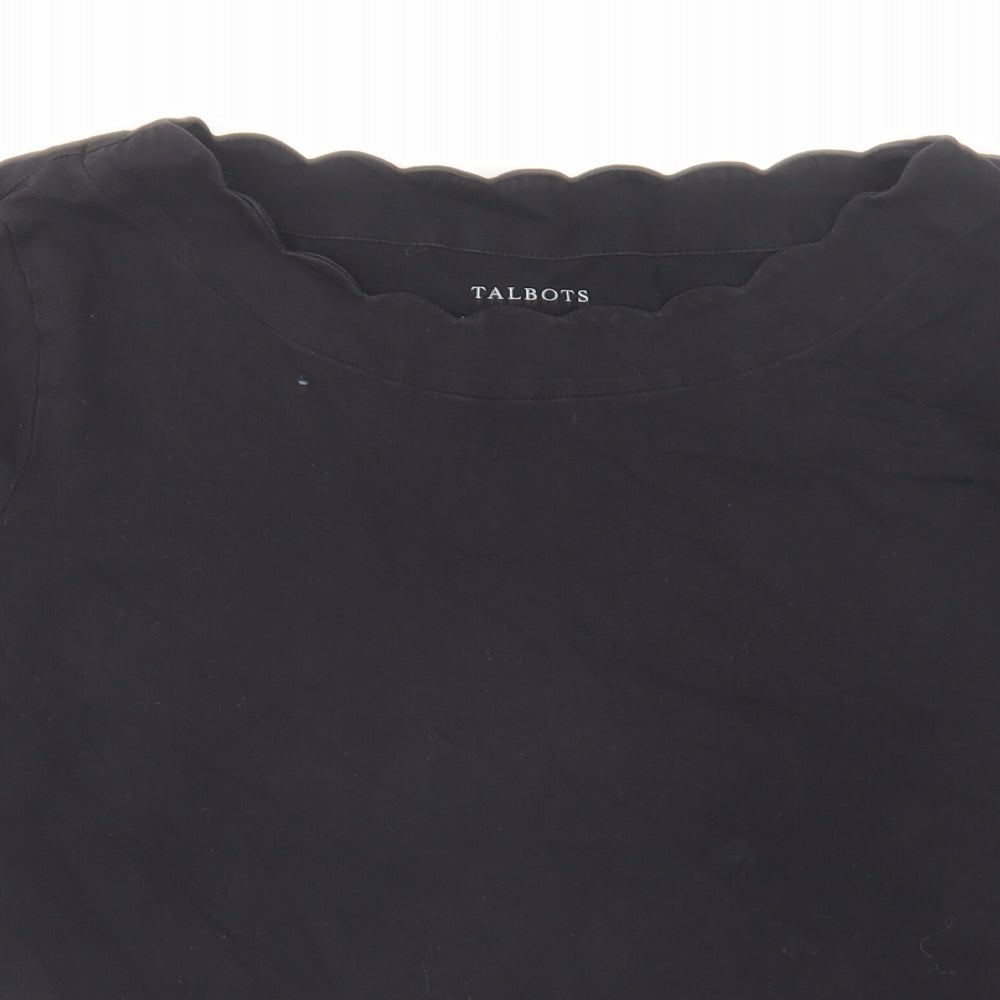 Womens UK Size L Talbots Black Basic T-Shirt