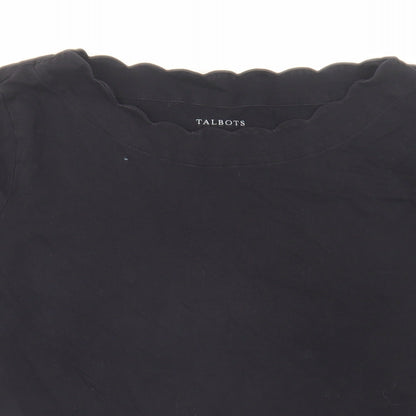 Womens UK Size L Talbots Black Basic T-Shirt
