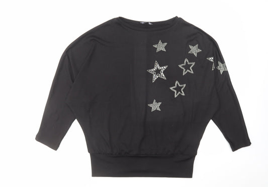 Womens UK Size M New Look Black Basic Blouse
