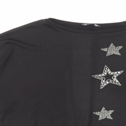 Womens UK Size M New Look Black Basic Blouse