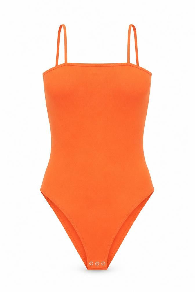 Womens UK Size 10 Topshop One-Piece Orange Bodysuit