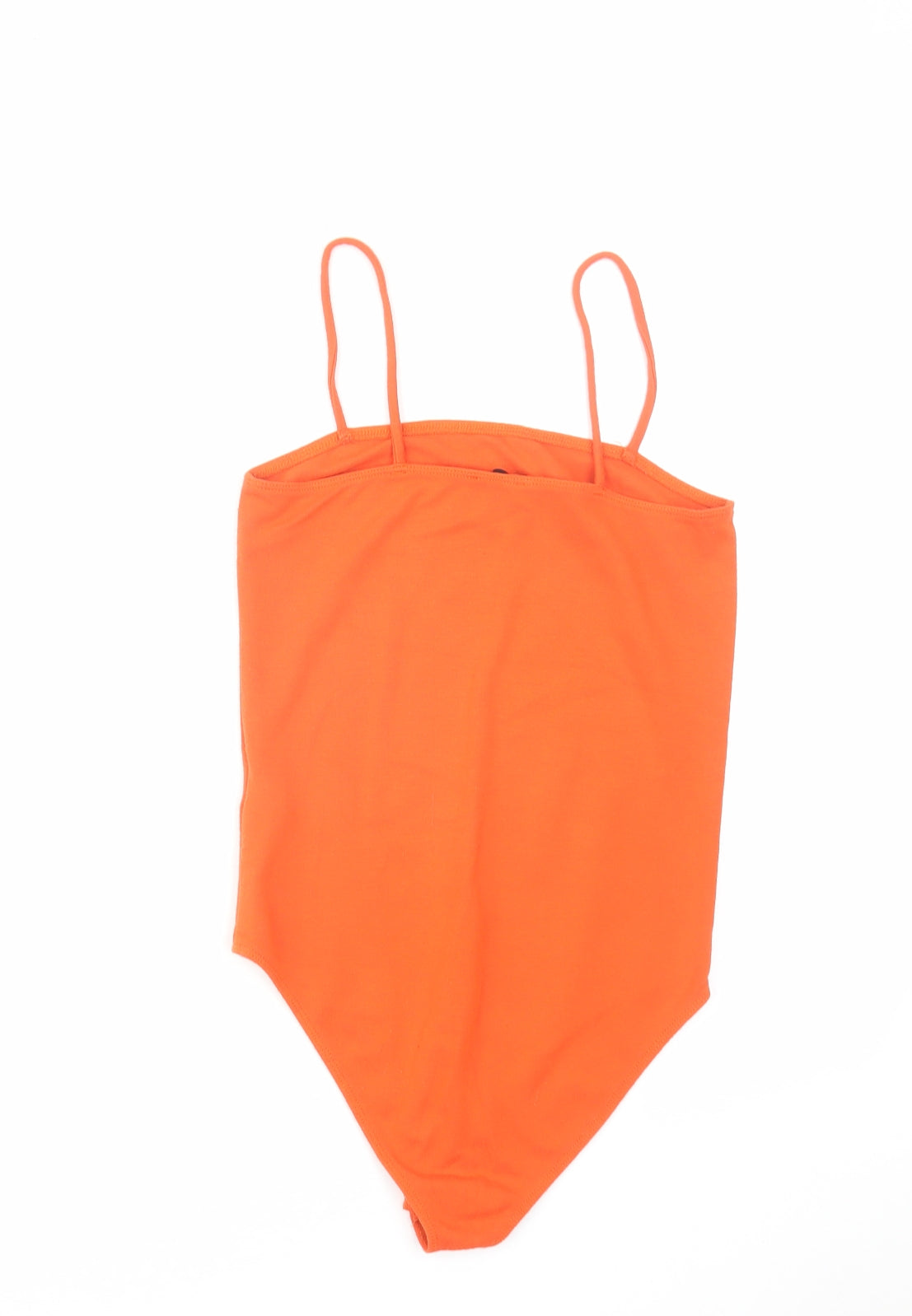 Topshop Womens Orange Viscose Bodysuit One-Piece Size 10 Snap
