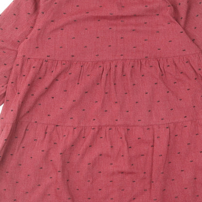 Zara Womens Purple Polka Dot Polyester Trapeze & Swing Size S Round Neck Tie - Textured