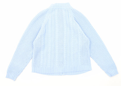 Womens UK Size L Lauren Taylor Blue Full Zip Jumper