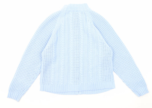 Womens UK Size L Lauren Taylor Blue Full Zip Jumper
