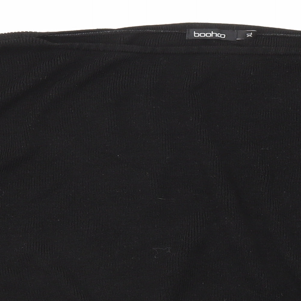 Boohoo Womens Black Round Neck Acrylic Pullover Jumper Size XL