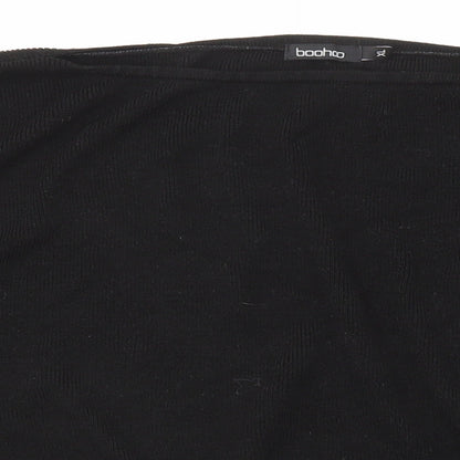 Boohoo Womens Black Round Neck Acrylic Pullover Jumper Size XL