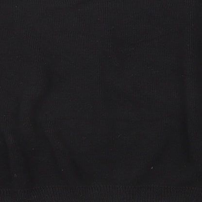 Boohoo Womens Black Round Neck Acrylic Pullover Jumper Size XL