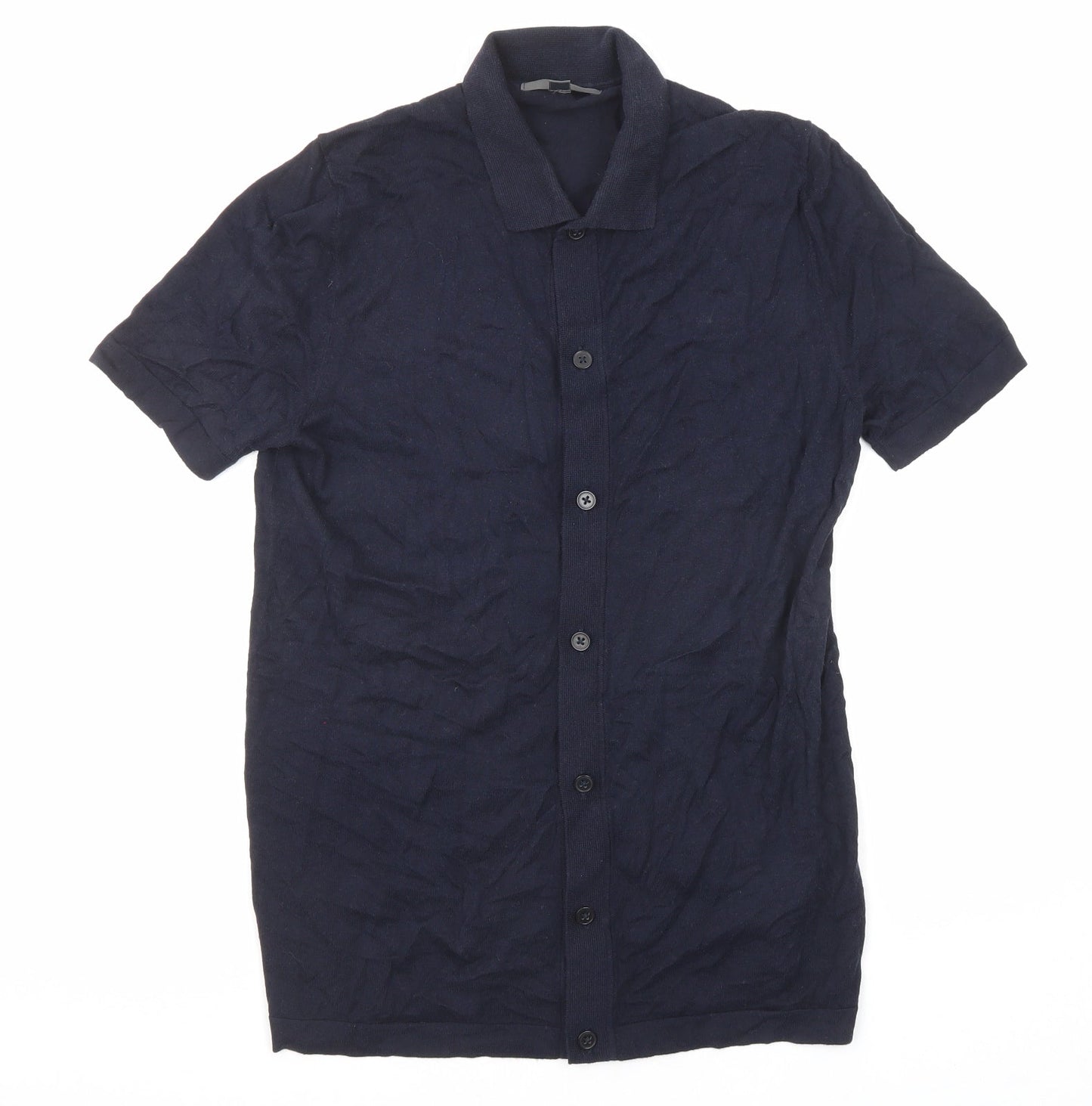 Womens UK Size S Marks and Spencer Blue Basic Button-Up