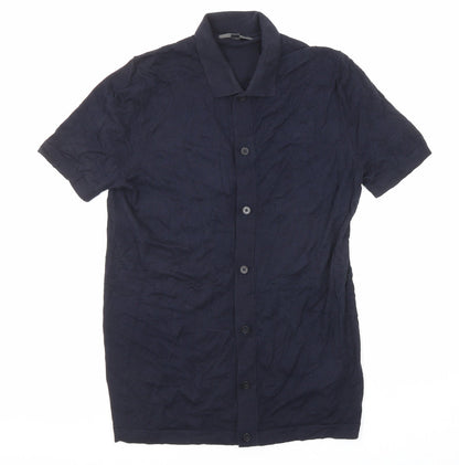 Womens UK Size S Marks and Spencer Blue Basic Button-Up