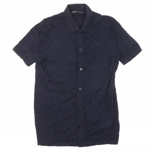 Womens UK Size S Marks and Spencer Blue Basic Button-Up