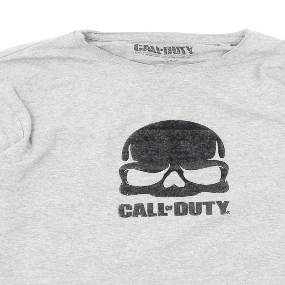 Call of Duty Mens Grey Cotton Pullover Sweatshirt Size L