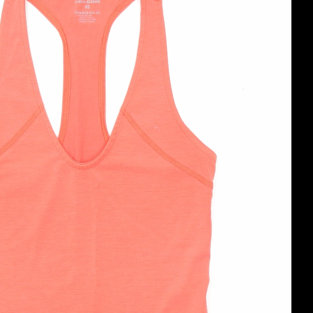 Reebok Womens Red Polyester Basic Tank Size XS Scoop Neck Pullover