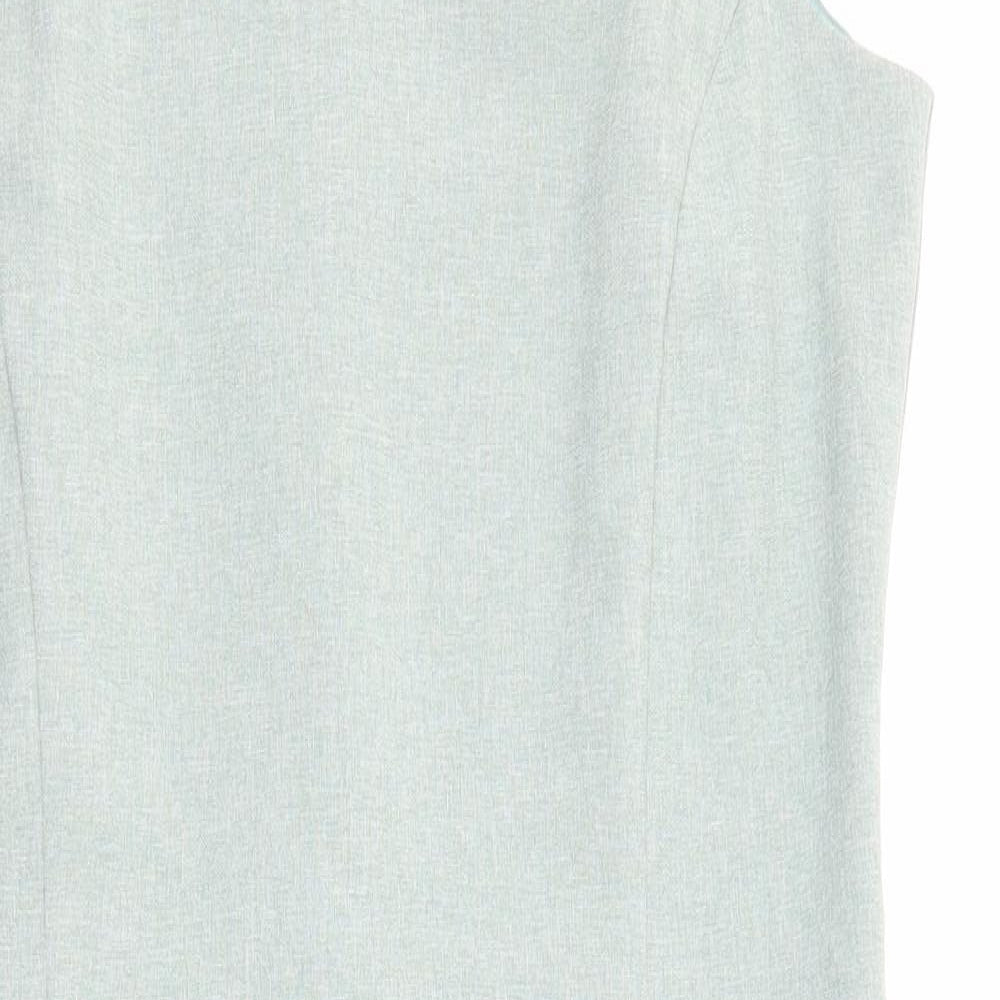Classics Womens Green Polyester Pencil Dress Size 12 V-Neck Zip