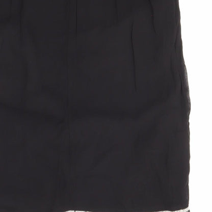 Monsoon Womens Black Geometric Viscose A-Line Skirt Size 12 Zip