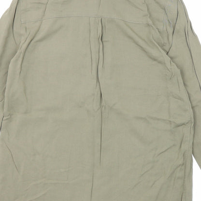 Miss Selfridge Womens Green Viscose Basic Button-Up Size 8 Collared