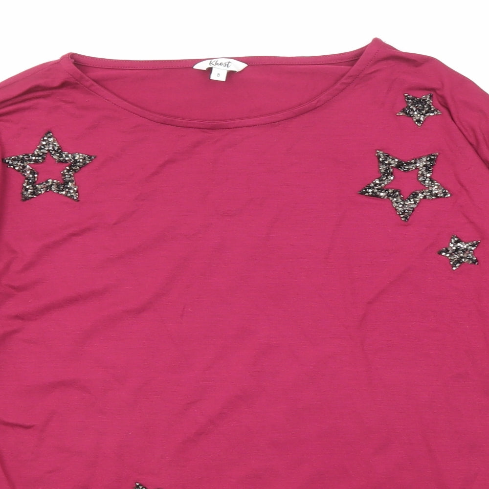 Womens UK Size 8 Khost Purple Basic T-Shirt
