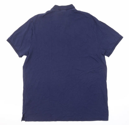 Ralph Lauren Mens Blue Cotton Polo Size 2XL Collared Button