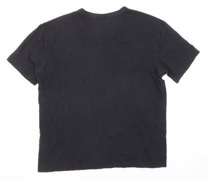 Divided by H&M Womens Black Cotton Basic T-Shirt Size M Round Neck