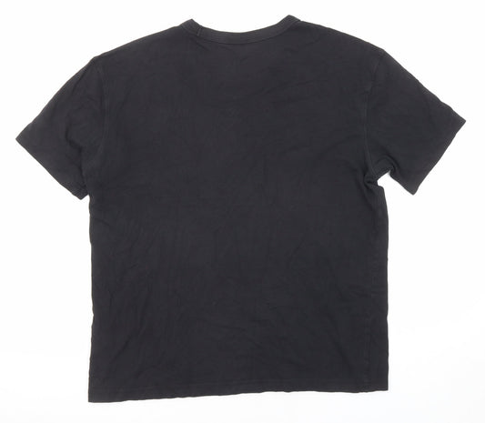 Divided by H&M Womens Black Cotton Basic T-Shirt Size M Round Neck