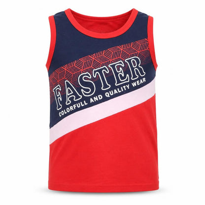 YI Boy Boys Red Cotton Basic Tank Size 7-8 Years Round Neck Pullover - Faster