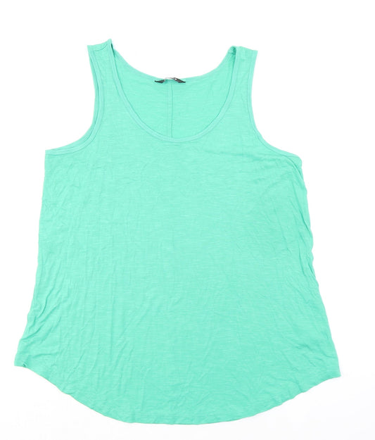 Evans Womens Green Viscose Basic Tank Size 20 Round Neck