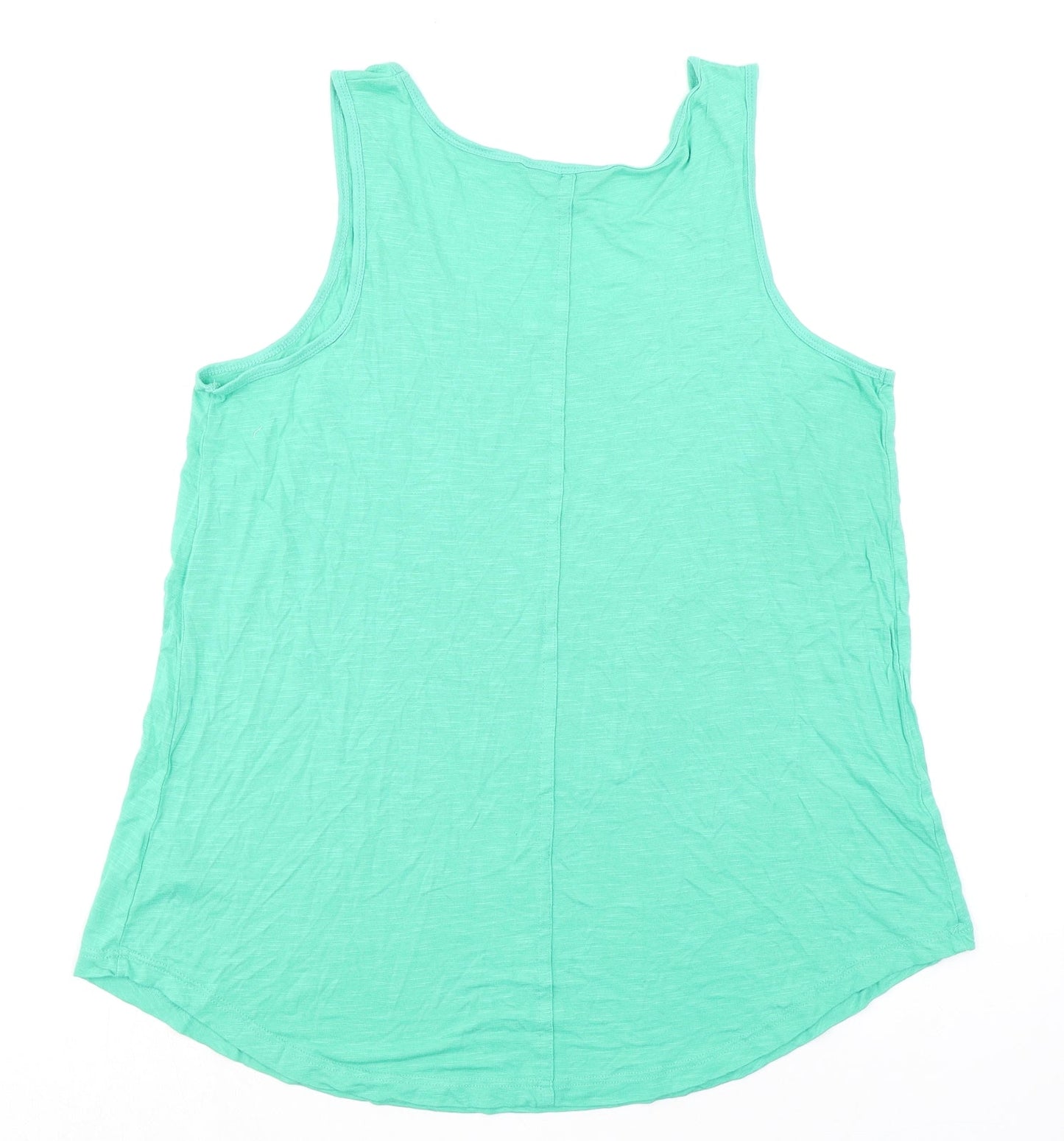 Evans Womens Green Viscose Basic Tank Size 20 Round Neck