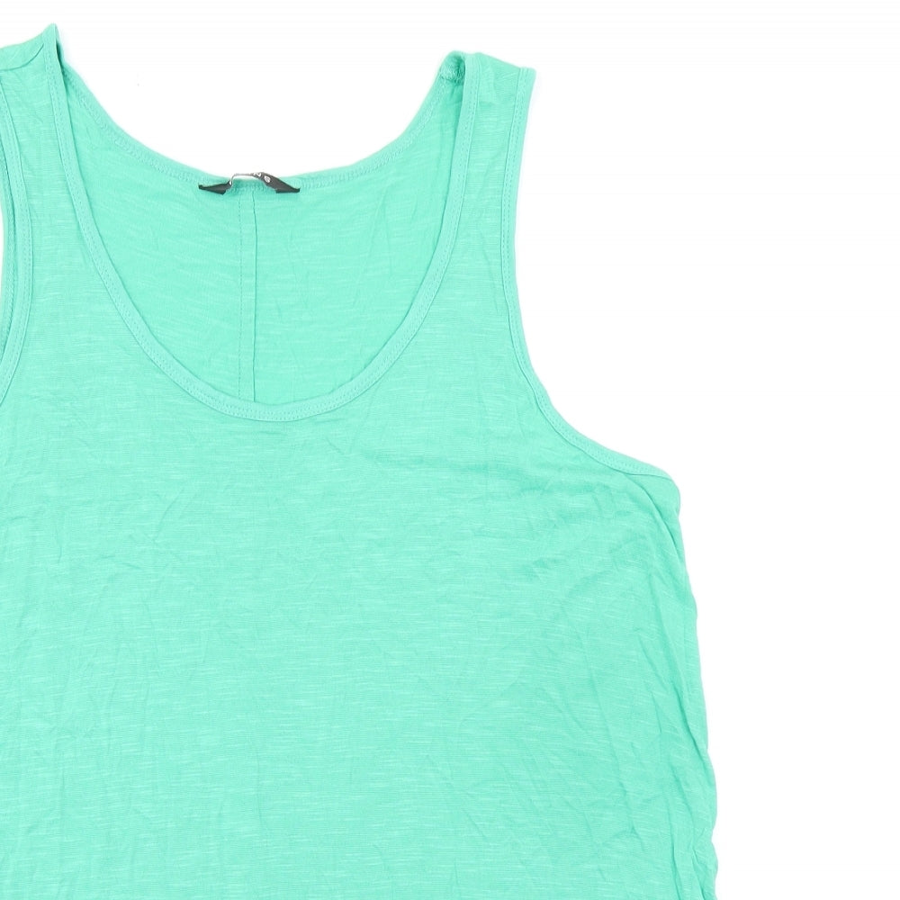 Evans Womens Green Viscose Basic Tank Size 20 Round Neck