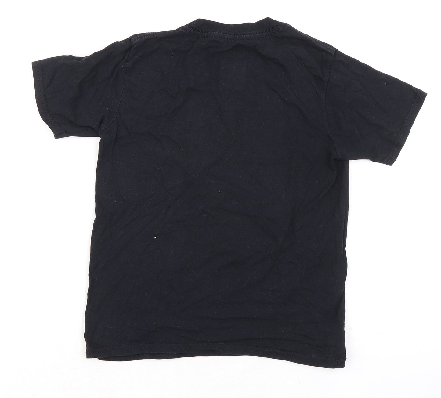 Notts County FC Boys Black 100% Cotton Basic T-Shirt Size 7-8 Years Round Neck Pullover - Reindeer