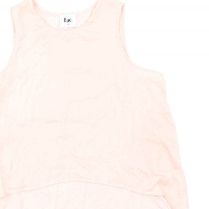 BAE Womens Pink Viscose Basic Tank Size 2XS Round Neck