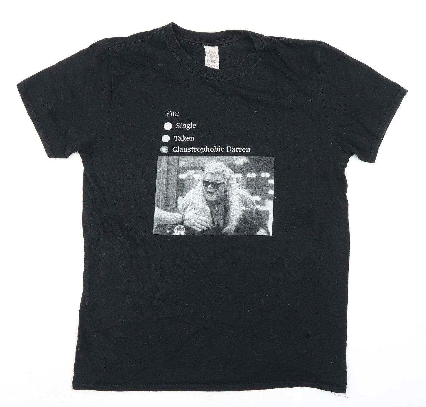 Womens UK Size M Gildan Black Basic T-Shirt